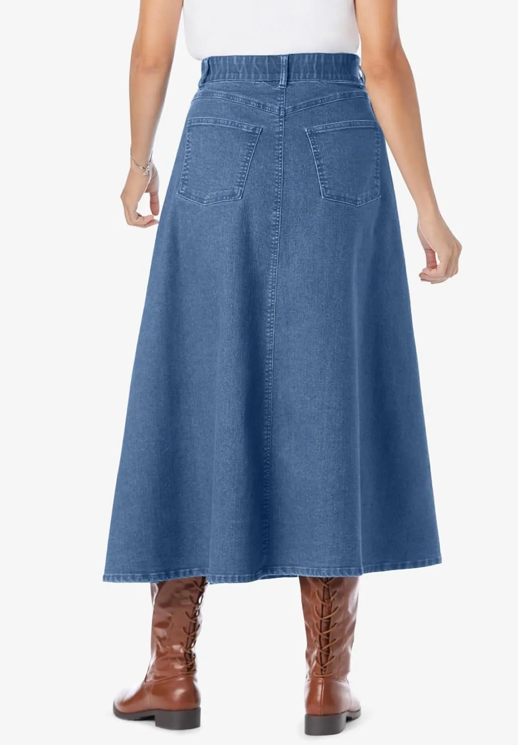 Woman Within Women's Plus Size Secret Solutions Tummy Smoothing Maxi Skirt