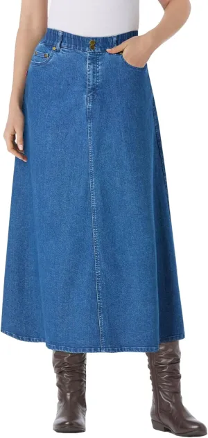 Woman Within Women's Plus Size Secret Solutions Tummy Smoothing Maxi Skirt