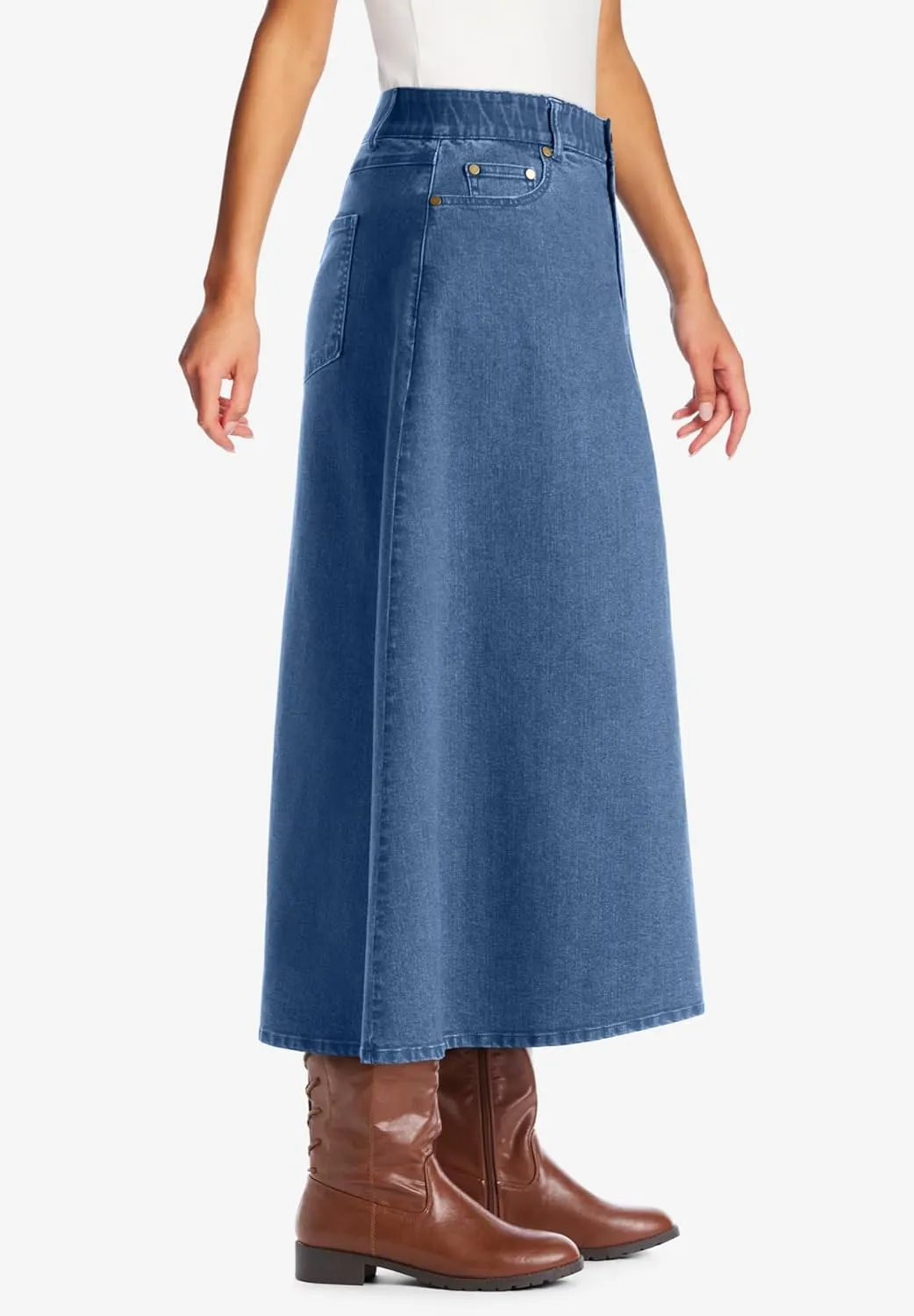 Woman Within Women's Plus Size Secret Solutions Tummy Smoothing Maxi Skirt