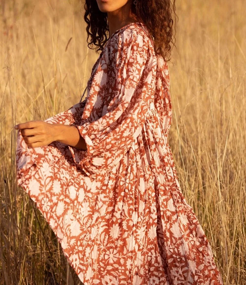 Women Bohemian Floral Short Dress Puff Sleeve Flowy Babydoll Dress Boho Loose Fit Shirt Dress Summer Mini Sundress