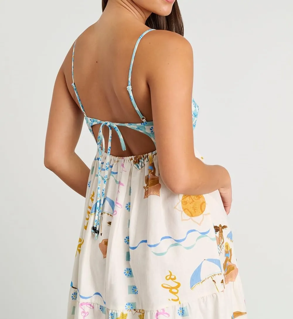 Women Boho Floral Maxi Cami Dress Spaghetti Strap Flowy Long Dress Square Neck A Line Dress Summer Beach Dress