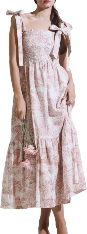 Women Floral Tie Shoulder Maxi Dress Boho Flowy Tiered Sundress Square Neck Sleeveless Long Dress Beach Dress