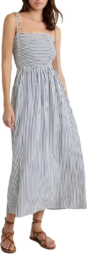 Women Striped Maxi Dress Tie Shoulder Strap Tiered Sundress Boho Flowy Sleeveless Long Dress Summer Beach Dress
