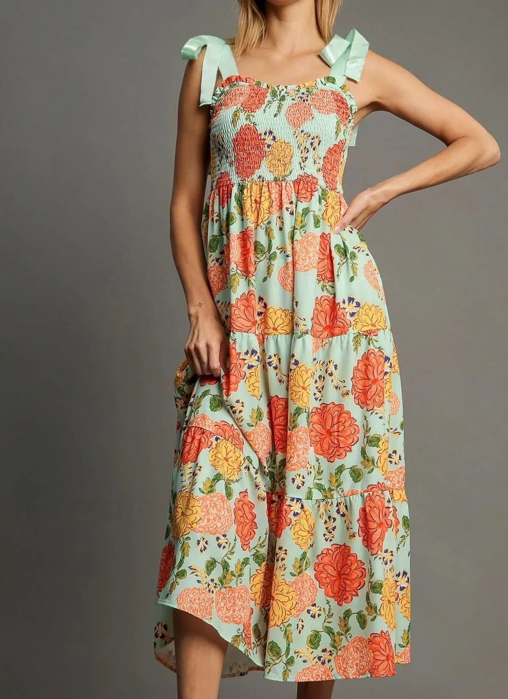 Women Y2K Tie Shoulder Maxi Dress Boho Floral Flowy Tiered Long Dress Ruffle Backless Sundress Summer Beach Dresses