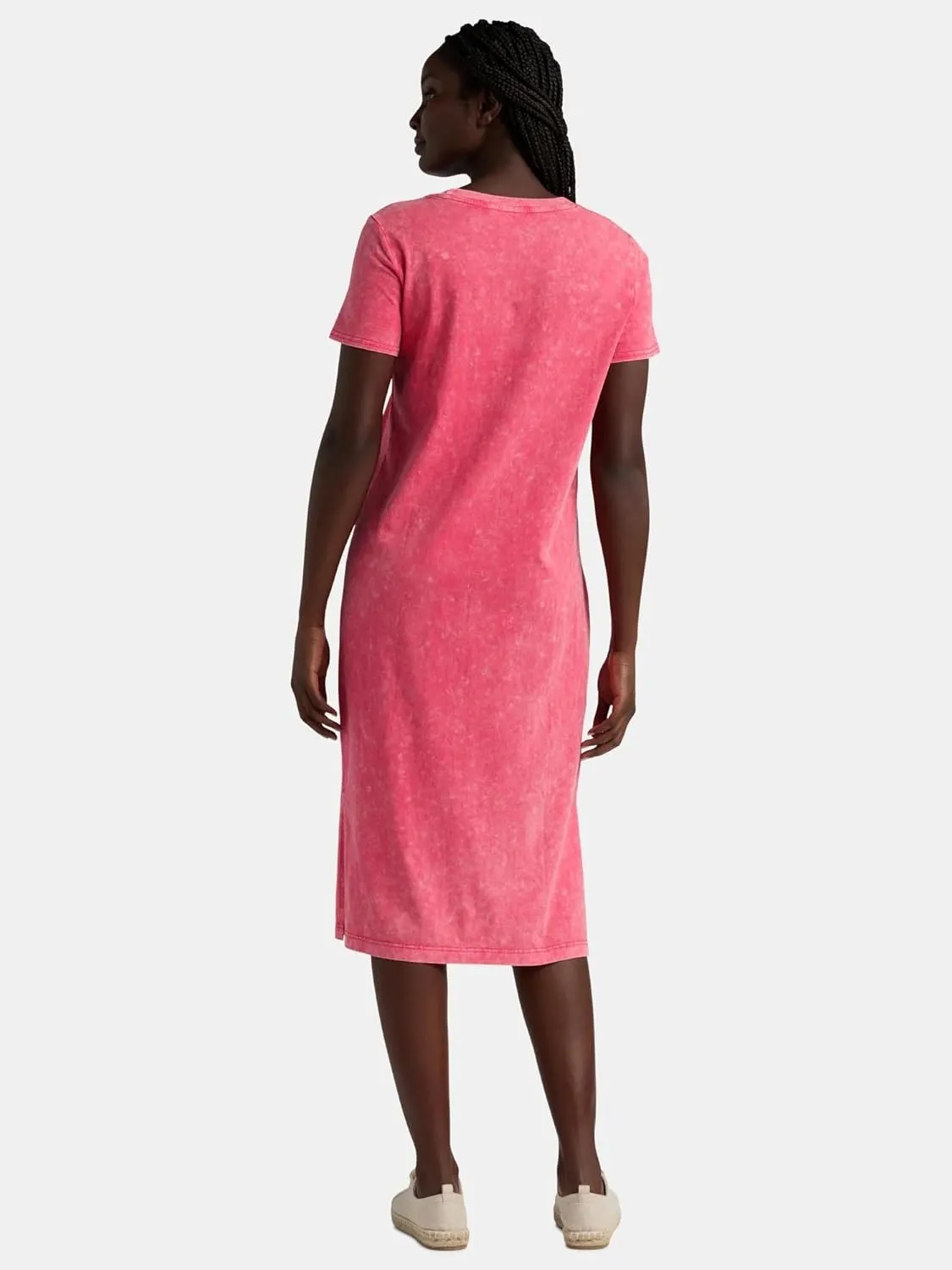 Women's and Women's Plus Cotton T-Shirt Dress with Short Sleeves midi Dresses for Women/Dresses for Women