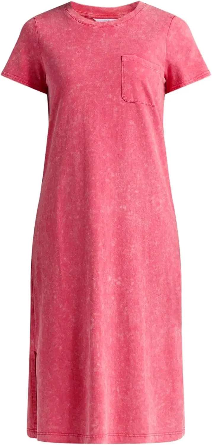 Women's and Women's Plus Cotton T-Shirt Dress with Short Sleeves midi Dresses for Women/Dresses for Women