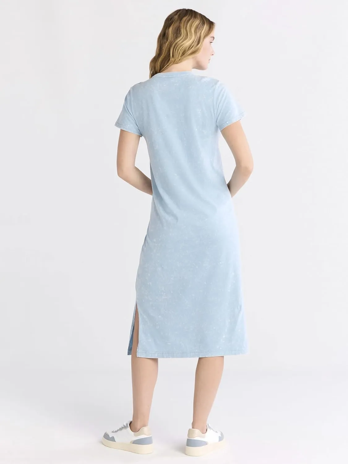 Women's and Women's Plus Cotton T-Shirt Dress with Short Sleeves midi Dresses for Women/Dresses for Women