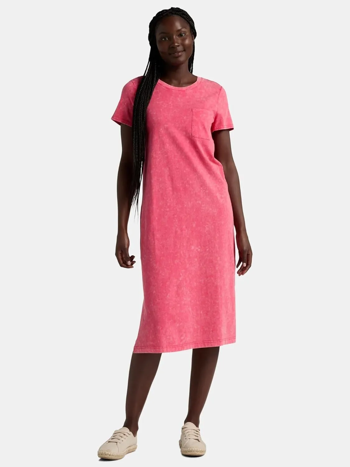 Women's and Women's Plus Cotton T-Shirt Dress with Short Sleeves midi Dresses for Women/Dresses for Women