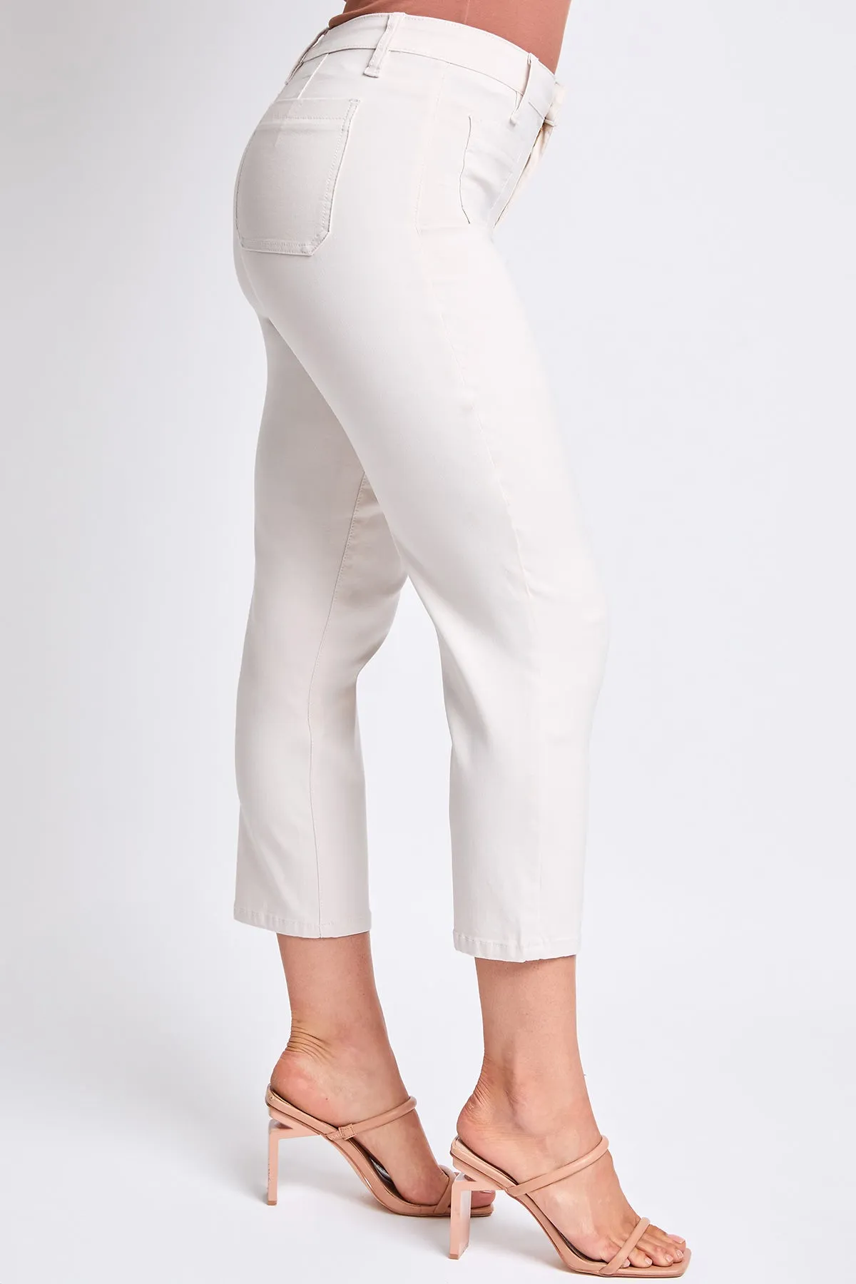 Women's Hyperstretch High Rise Crop Straight Leg Pants, Ecru
