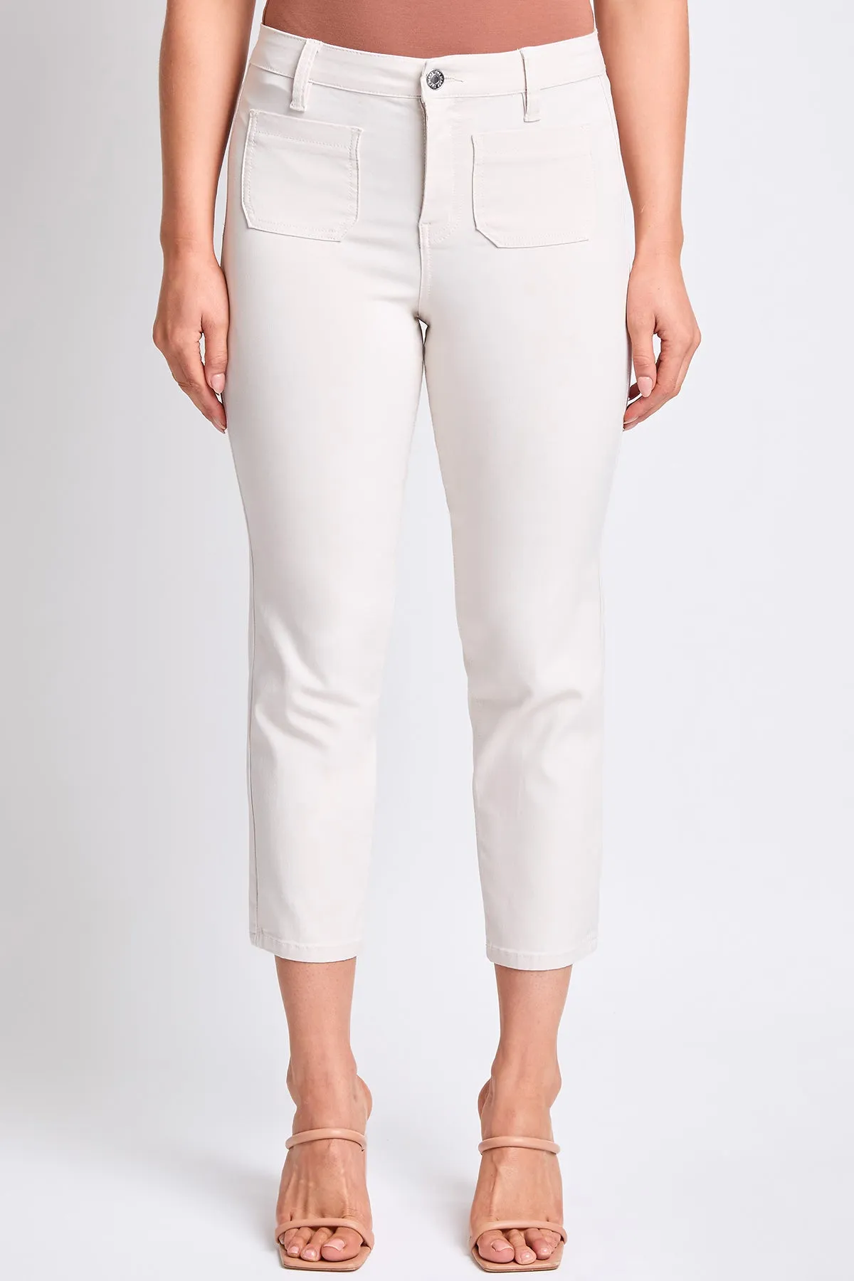 Women's Hyperstretch High Rise Crop Straight Leg Pants, Ecru