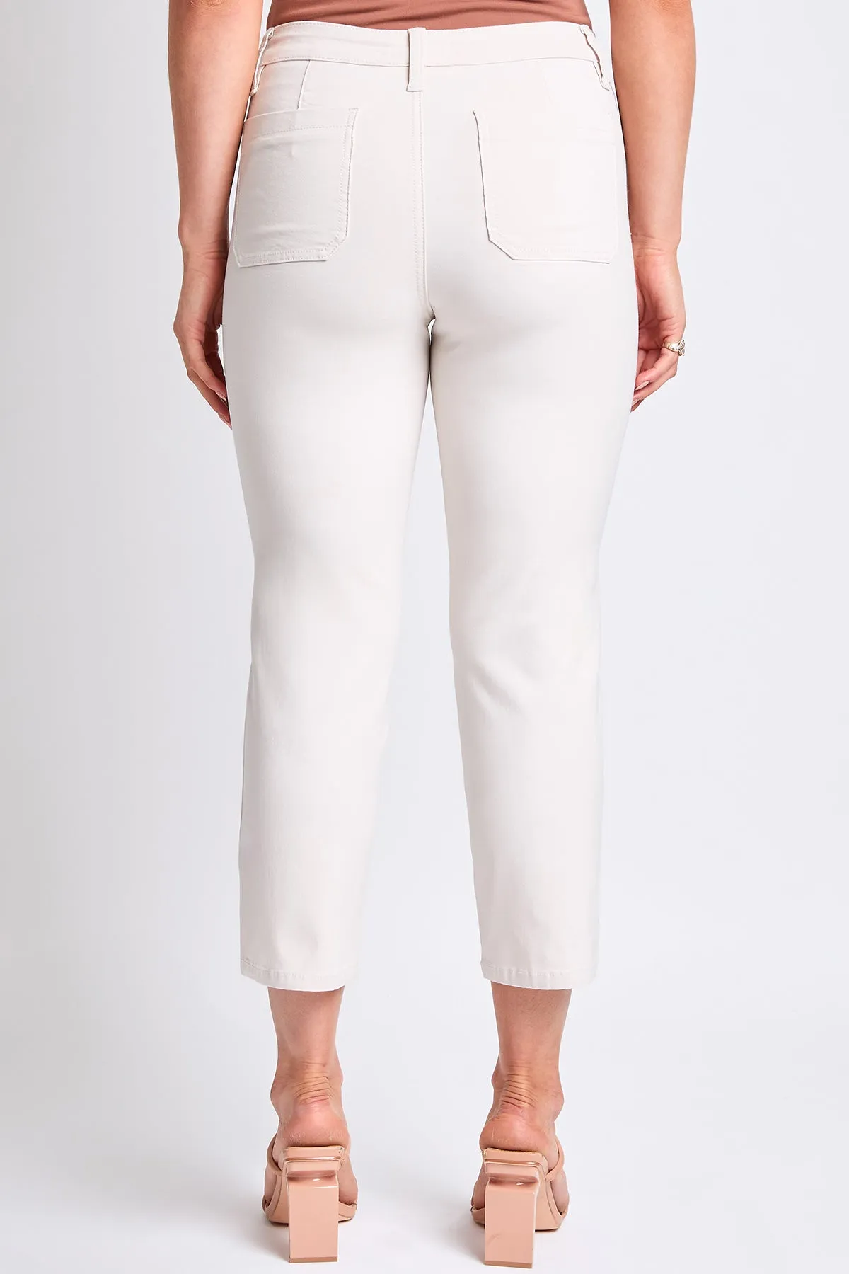 Women's Hyperstretch High Rise Crop Straight Leg Pants, Ecru