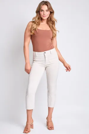 Women's Hyperstretch High Rise Crop Straight Leg Pants, Ecru