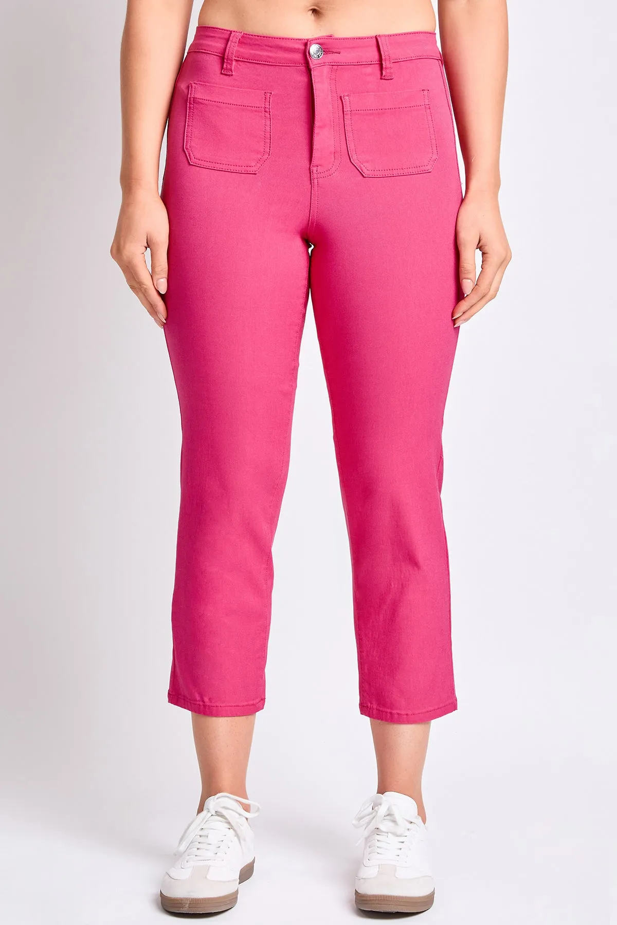 Women's Hyperstretch High Rise Crop Straight Leg Pants, French Pink