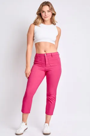 Women's Hyperstretch High Rise Crop Straight Leg Pants, French Pink