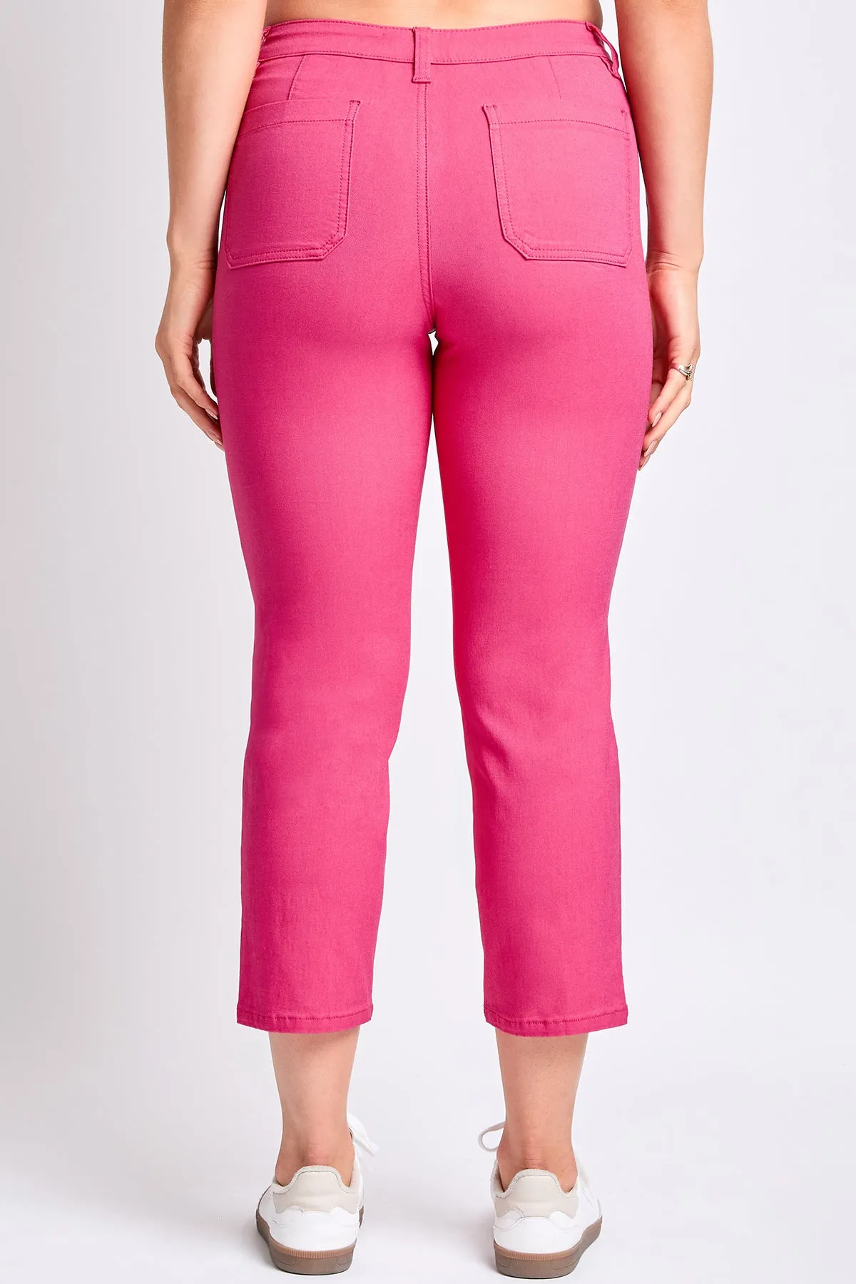Women's Hyperstretch High Rise Crop Straight Leg Pants, French Pink