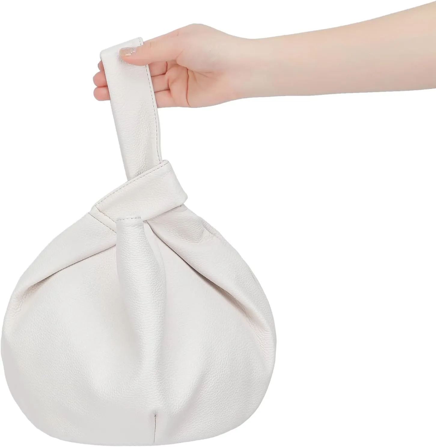 Women's Small Tote Bag for Women Soft Leather Top Handle Bag Wristlet Knot Pouch Purses and Handbags