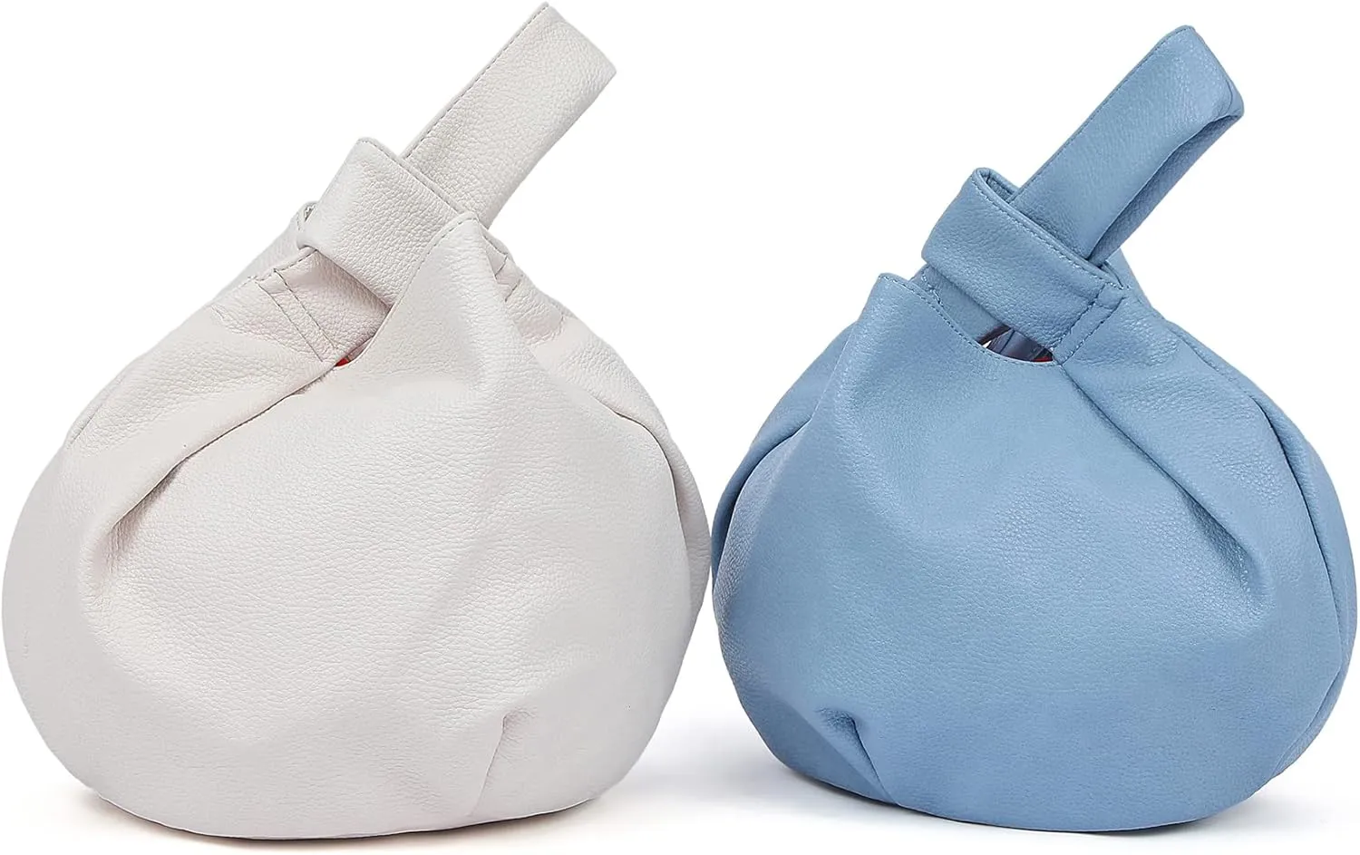 Women's Small Tote Bag for Women Soft Leather Top Handle Bag Wristlet Knot Pouch Purses and Handbags